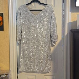 Show Me Your Mumu Women's Party Hop Sequins 3/4 Sleeve Mini Dress
